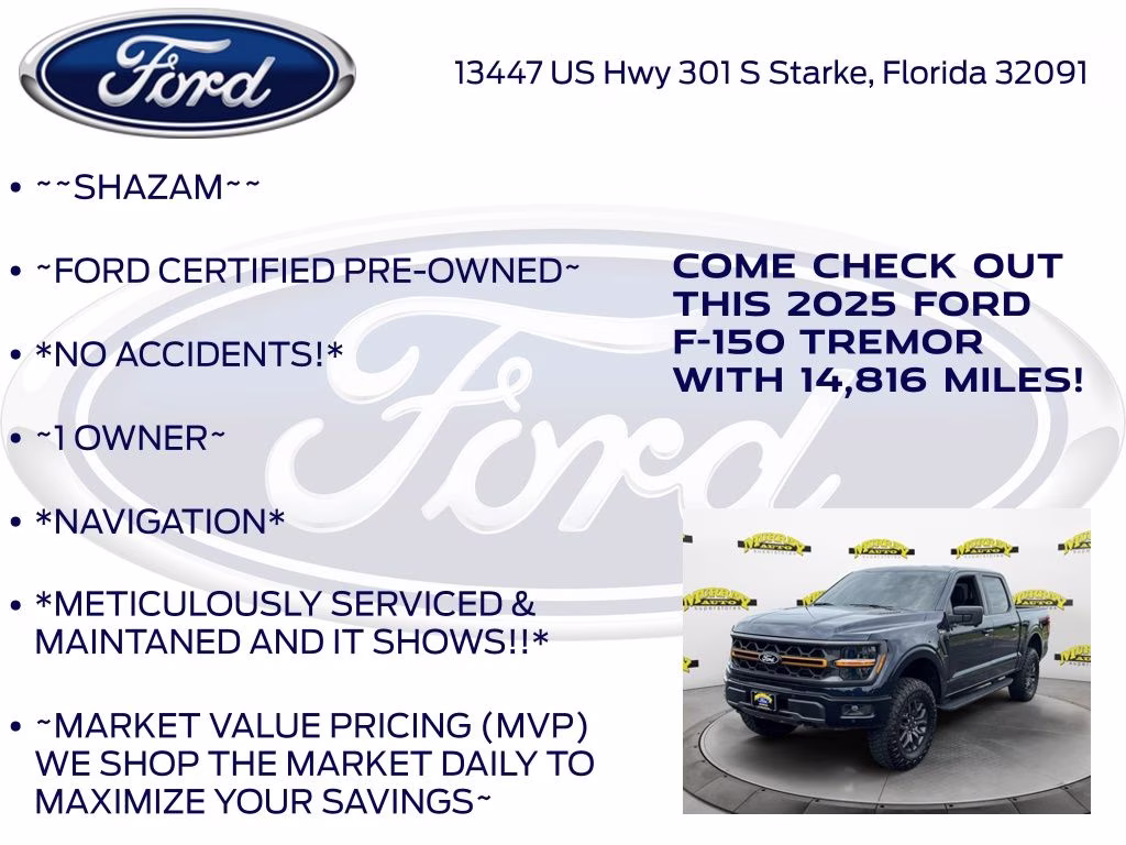 2025 Blue Metallic Ford F-150 Tremor 4X4 Truck