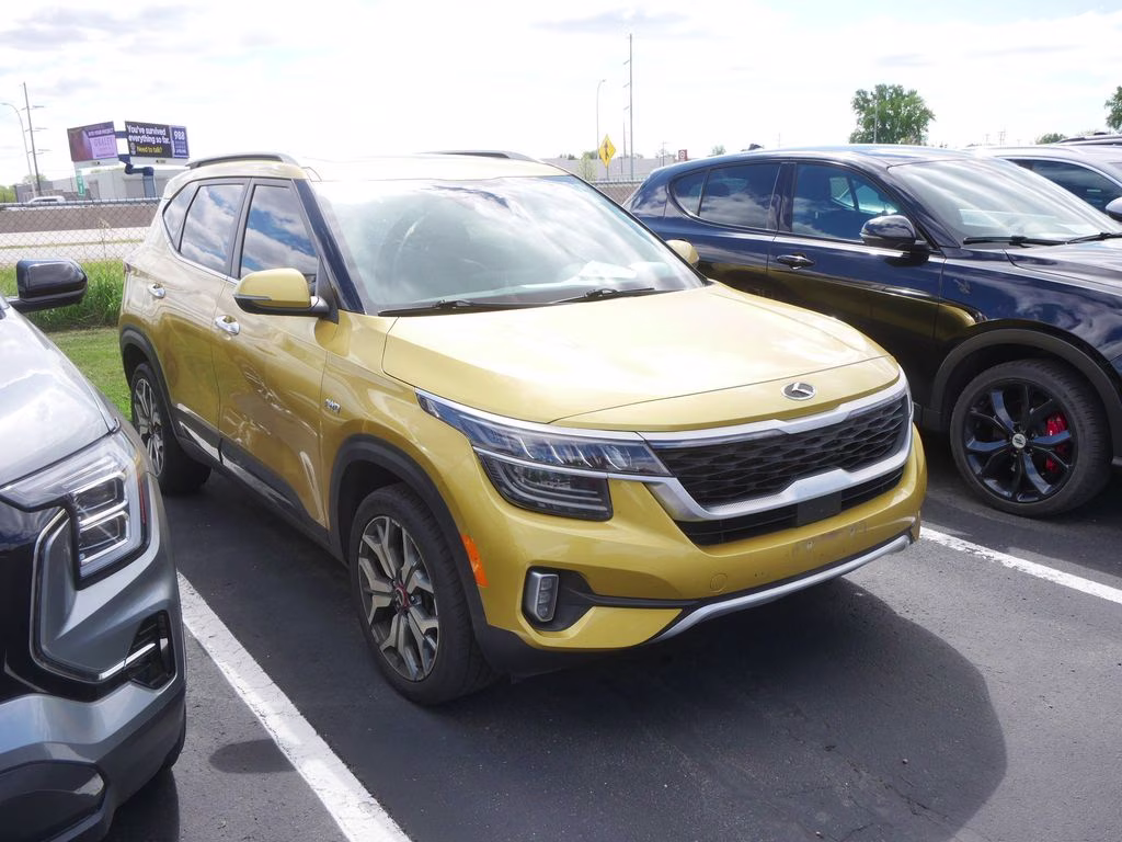 2021 Starbright Yellow Kia Seltos SX AWD SUV