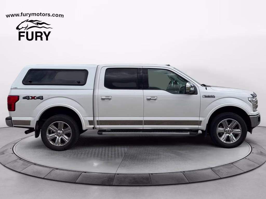 2019 White Platinum Metallic Tri-Coat Ford F-150 Lariat w/Tow & Chrome Appearance & Twin Panel Moon 4X4 Truck