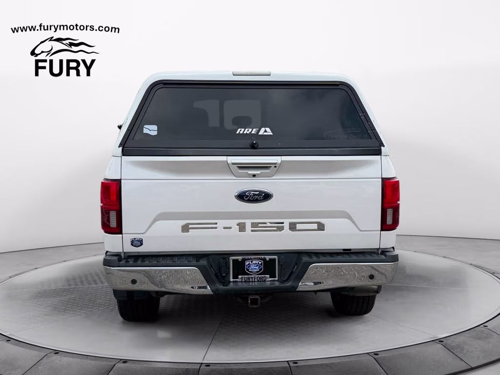 2019 White Platinum Metallic Tri-Coat Ford F-150 Lariat w/Tow & Chrome Appearance & Twin Panel Moon 4X4 Truck