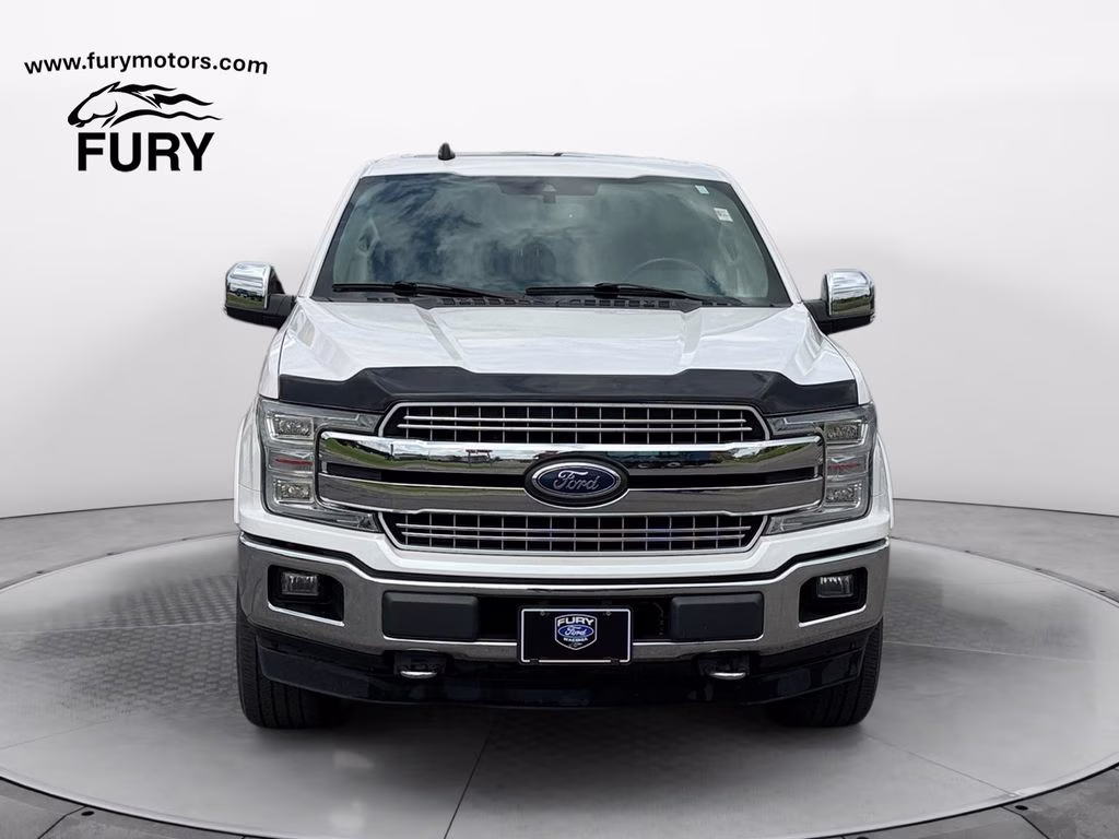 2019 White Platinum Metallic Tri-Coat Ford F-150 Lariat w/Tow & Chrome Appearance & Twin Panel Moon 4X4 Truck