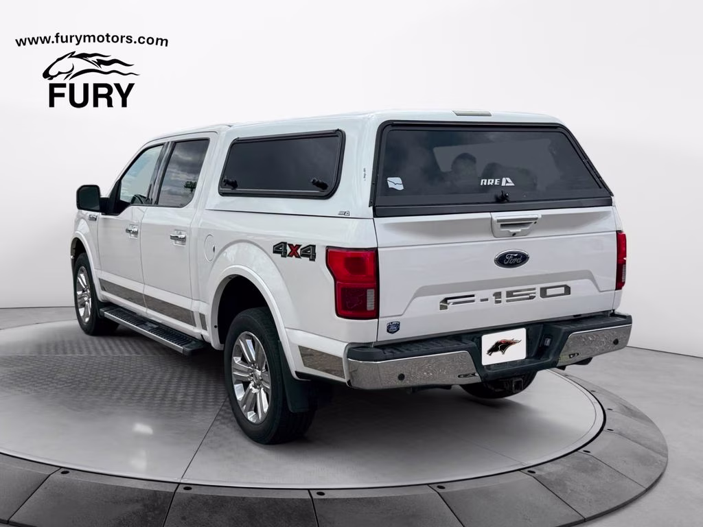 2019 White Platinum Metallic Tri-Coat Ford F-150 Lariat w/Tow & Chrome Appearance & Twin Panel Moon 4X4 Truck