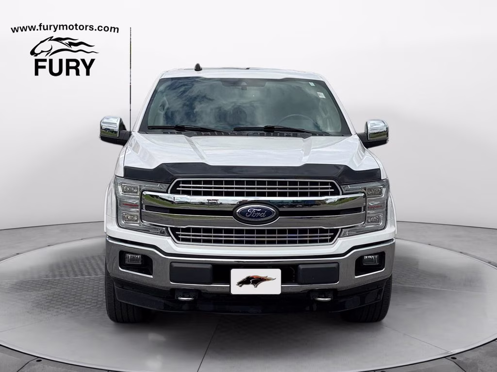 2019 White Platinum Metallic Tri-Coat Ford F-150 Lariat w/Tow & Chrome Appearance & Twin Panel Moon 4X4 Truck