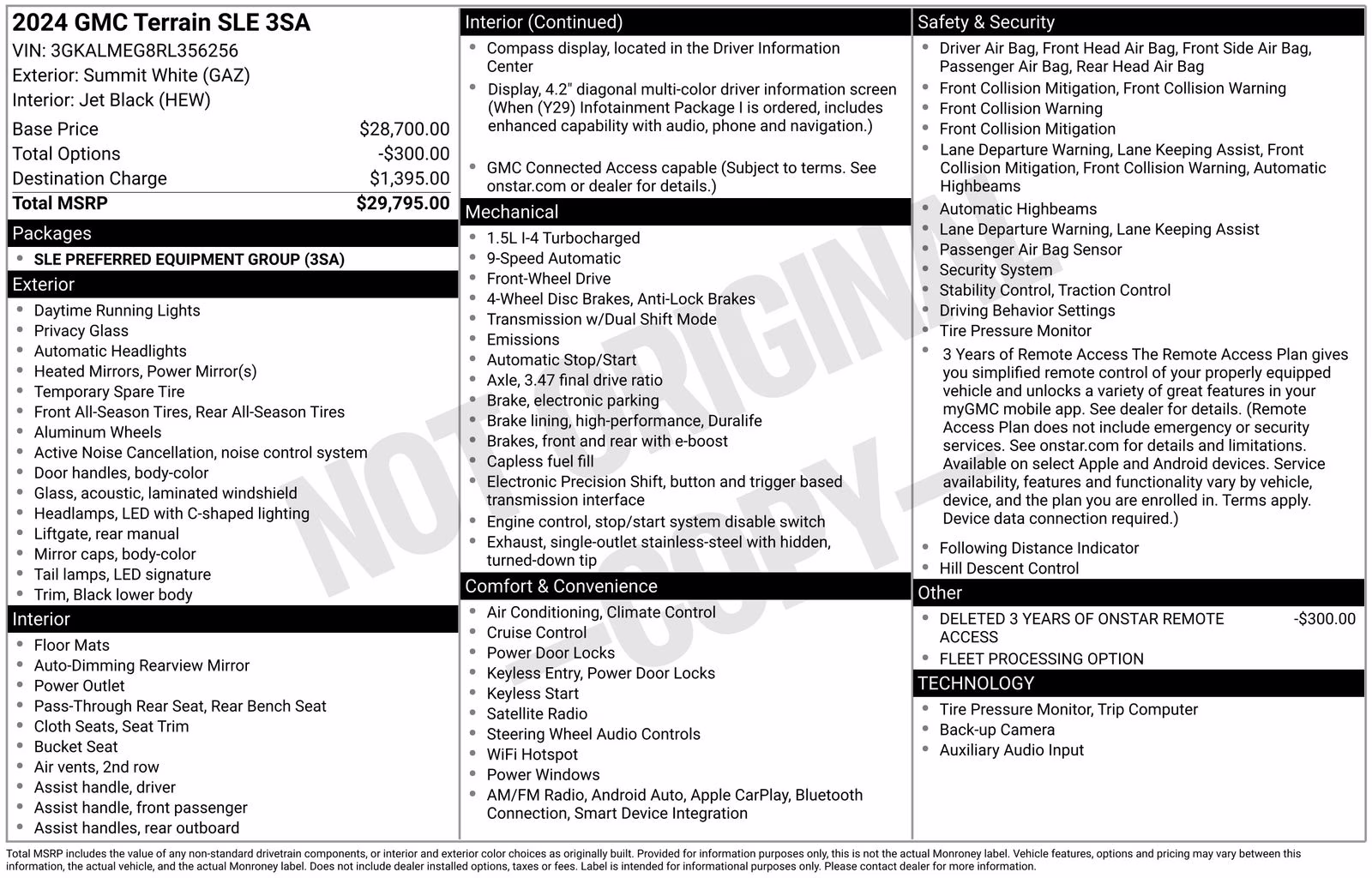 2024 Summit White GMC Terrain SLE FWD SUV