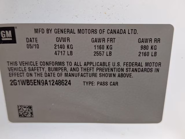 2010 Summit White Chevrolet Impala LT FWD Sedan