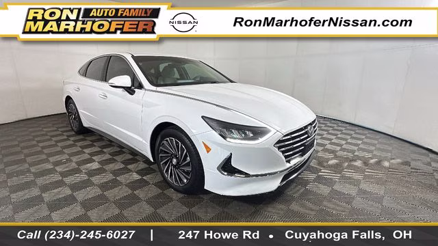 2023 Serenity White Hyundai Sonata Hybrid SEL FWD Sedan