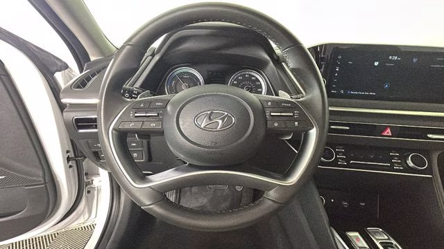 2023 Serenity White Hyundai Sonata Hybrid SEL FWD Sedan