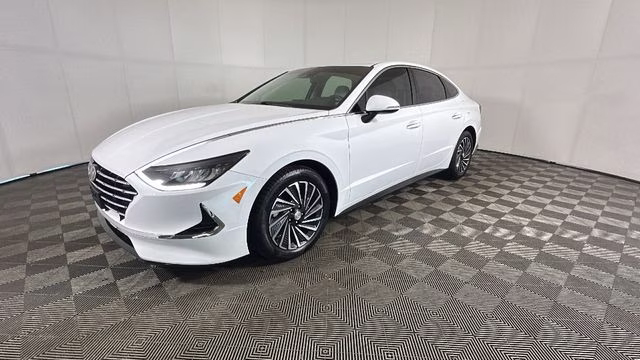 2023 Serenity White Hyundai Sonata Hybrid SEL FWD Sedan