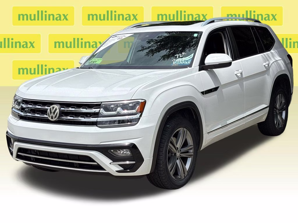 2019 Pure White Volkswagen Atlas 3.6L V6 SEL R-Line FWD SUV