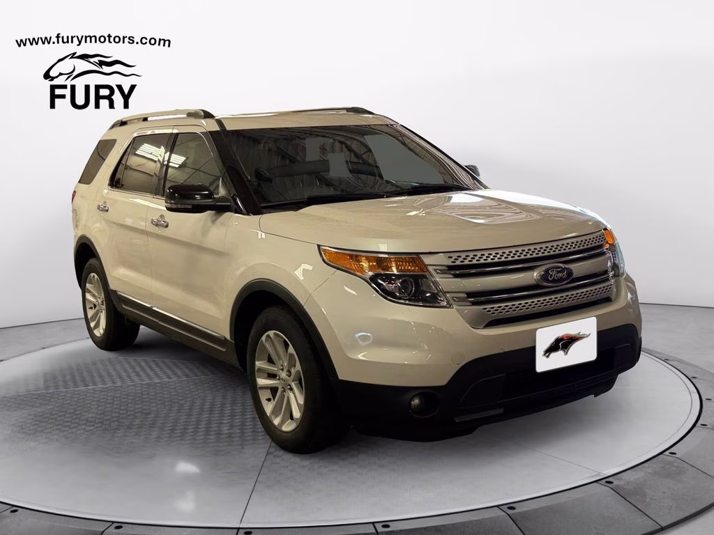 2013 White Platinum Clearcoat Metallic Ford Explorer XLT w/Dual Panel Moonroof 4X4 SUV