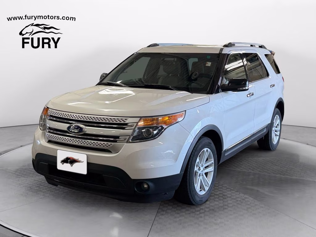 2013 White Platinum Clearcoat Metallic Ford Explorer XLT w/Dual Panel Moonroof 4X4 SUV