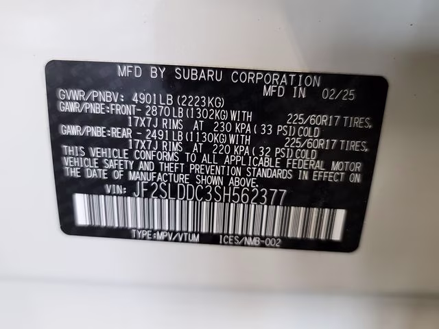 2025 Crystal White Pearl Subaru Forester Premium AWD SUV