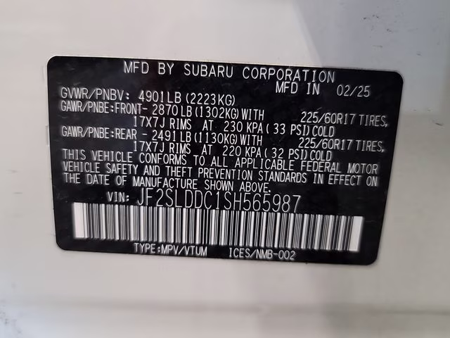 2025 Crystal White Pearl Subaru Forester Premium AWD SUV