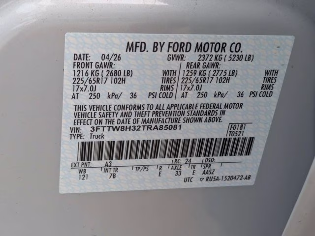 2026 White Ford Maverick XLT FWD Truck