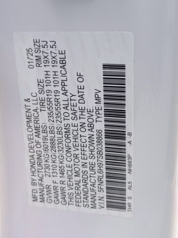 2025 Platinum White Honda Odyssey Elite FWD Van