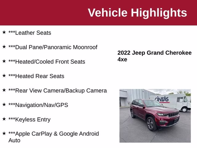 2022 Velvet Red Pearlcoat Jeep Grand Cherokee 4xe 4X4 SUV