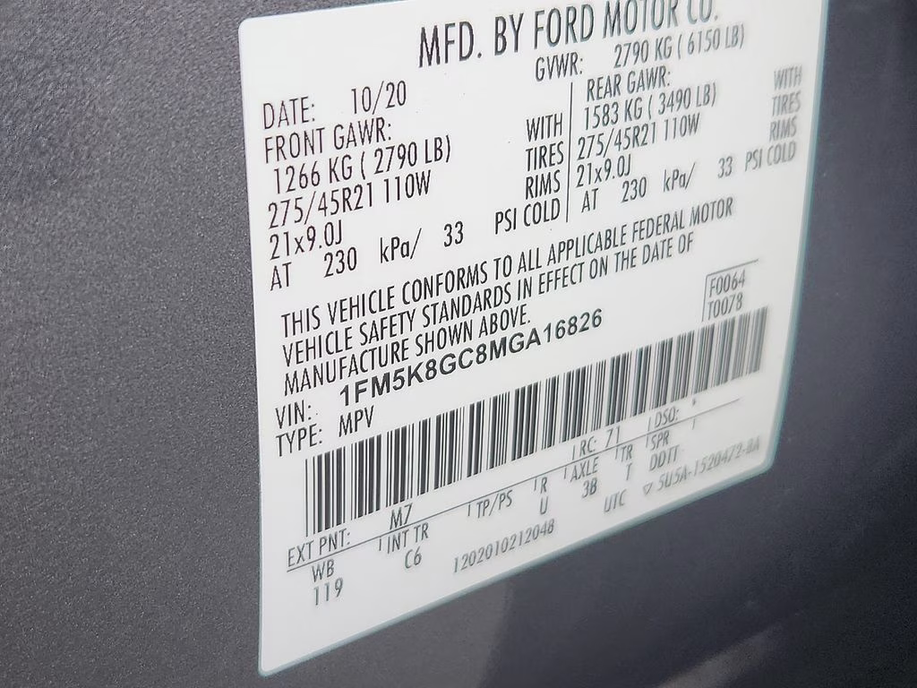 2021 Gray Metallic Ford Explorer ST 4X4 SUV