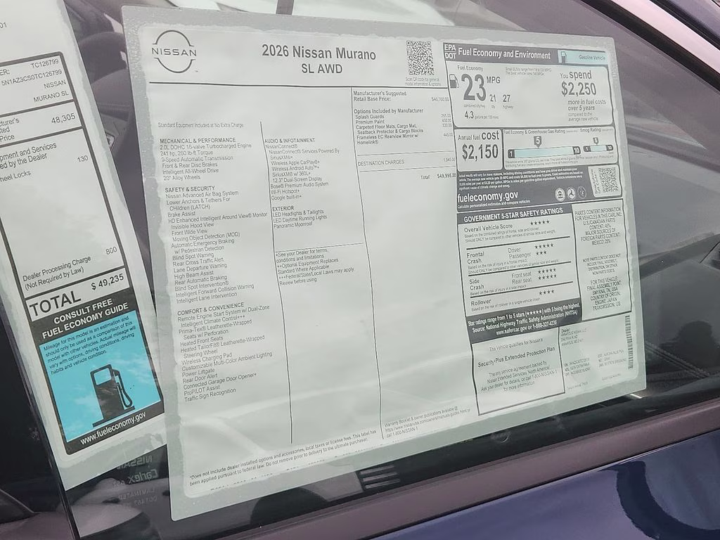 2026 Aurora Blue Pearl Metallic Nissan Murano SL AWD SUV