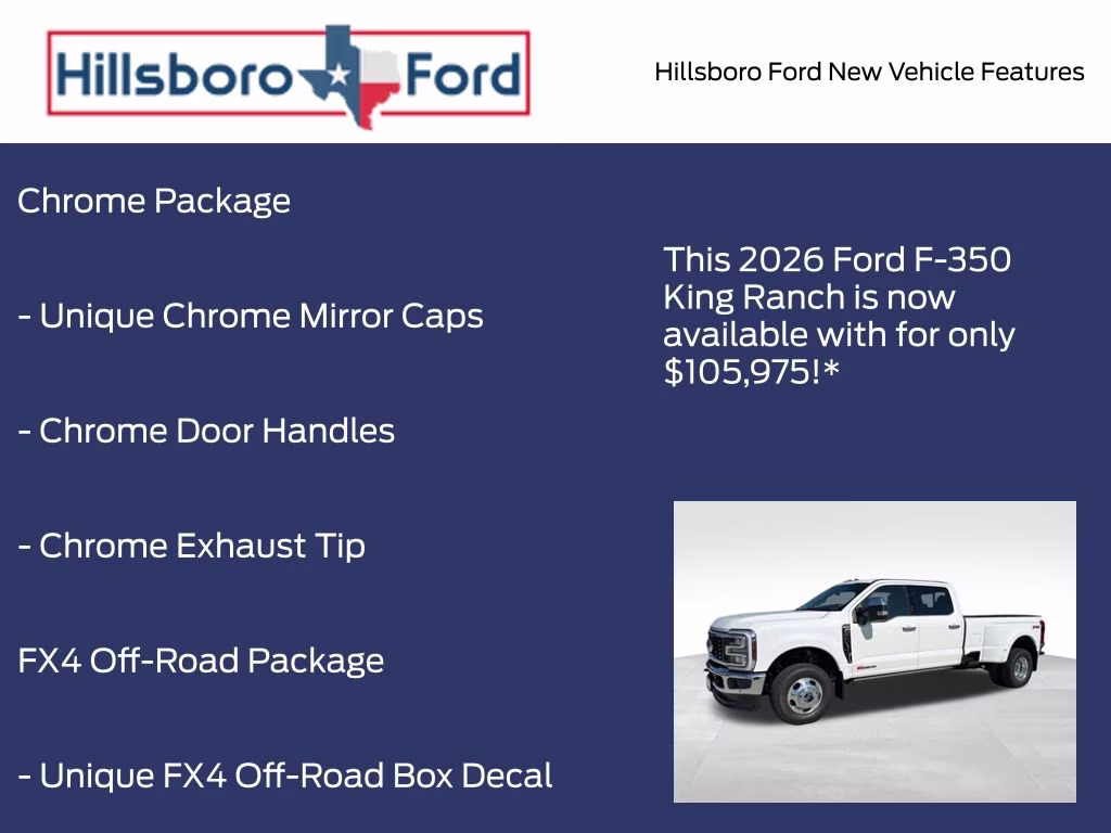 2026 Star White Metallic Tri-Coat Ford Super Duty F-350 DRW King Ranch 4X4 Truck