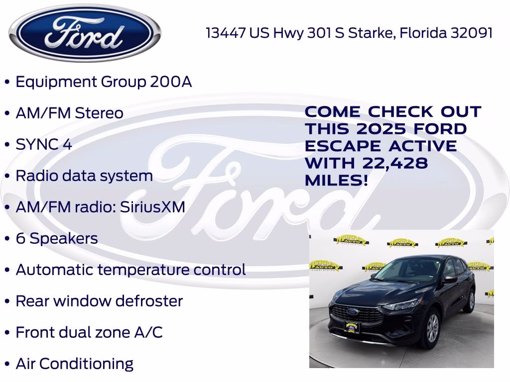 2025 Black Metallic Ford Escape Active AWD SUV