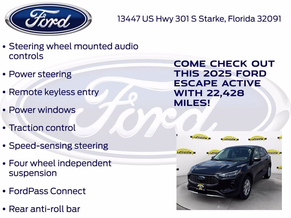 2025 Black Metallic Ford Escape Active AWD SUV