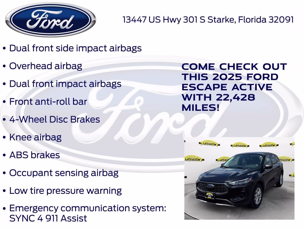 2025 Black Metallic Ford Escape Active AWD SUV
