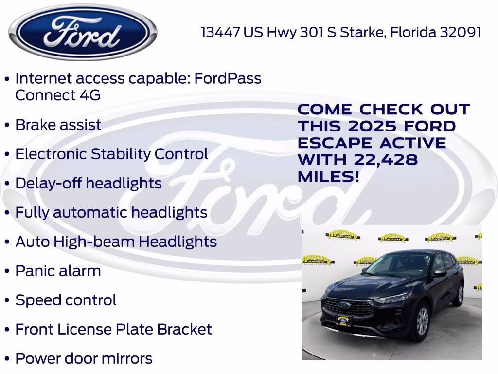 2025 Black Metallic Ford Escape Active AWD SUV