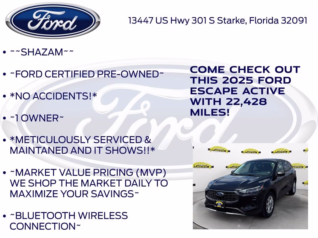 2025 Black Metallic Ford Escape Active AWD SUV