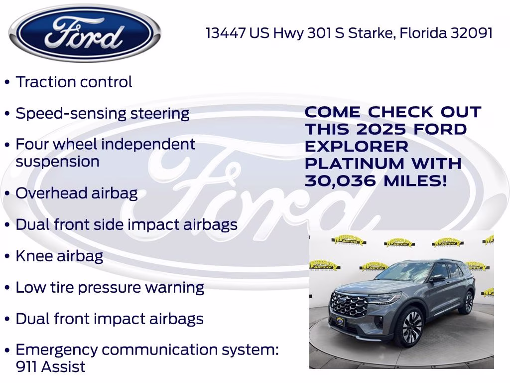 2025 Gray Metallic Ford Explorer Platinum 4X4 SUV