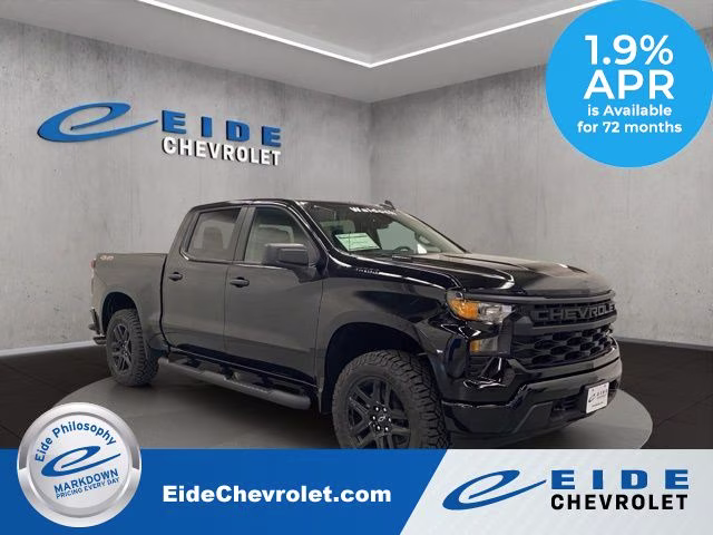 2026 Black Chevrolet Silverado 1500 Custom 4X4 Truck