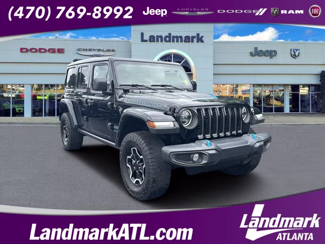 2022 Black Clearcoat Jeep Wrangler 4xe Unlimited Rubicon 4X4 Convertible