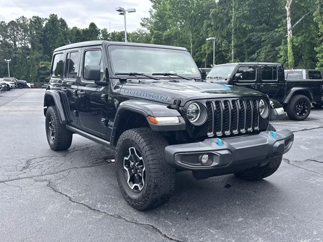2022 Black Clearcoat Jeep Wrangler 4xe Unlimited Rubicon 4X4 Convertible