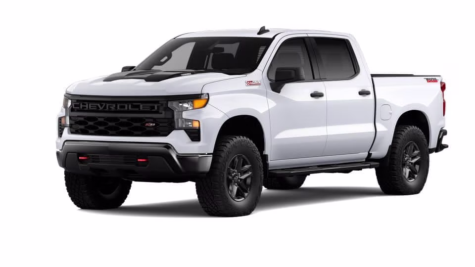 2026 White Chevrolet Silverado 1500 Custom Trail Boss 4X4 Truck