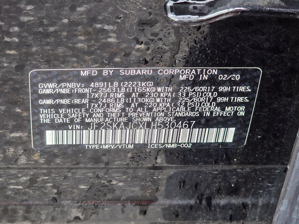 2020 Crystal Black Silica Subaru Forester Premium AWD SUV
