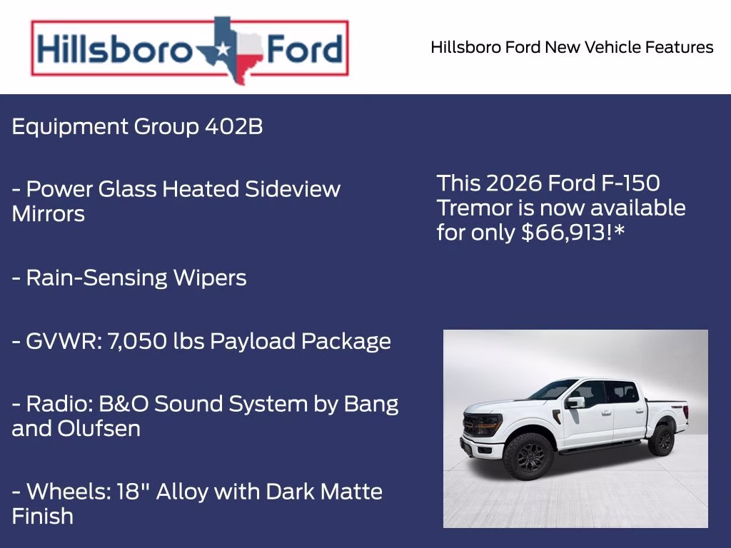 2026 Oxford White Ford F-150 Tremor 4X4 Truck