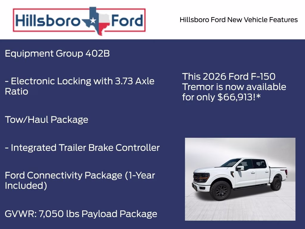2026 Oxford White Ford F-150 Tremor 4X4 Truck