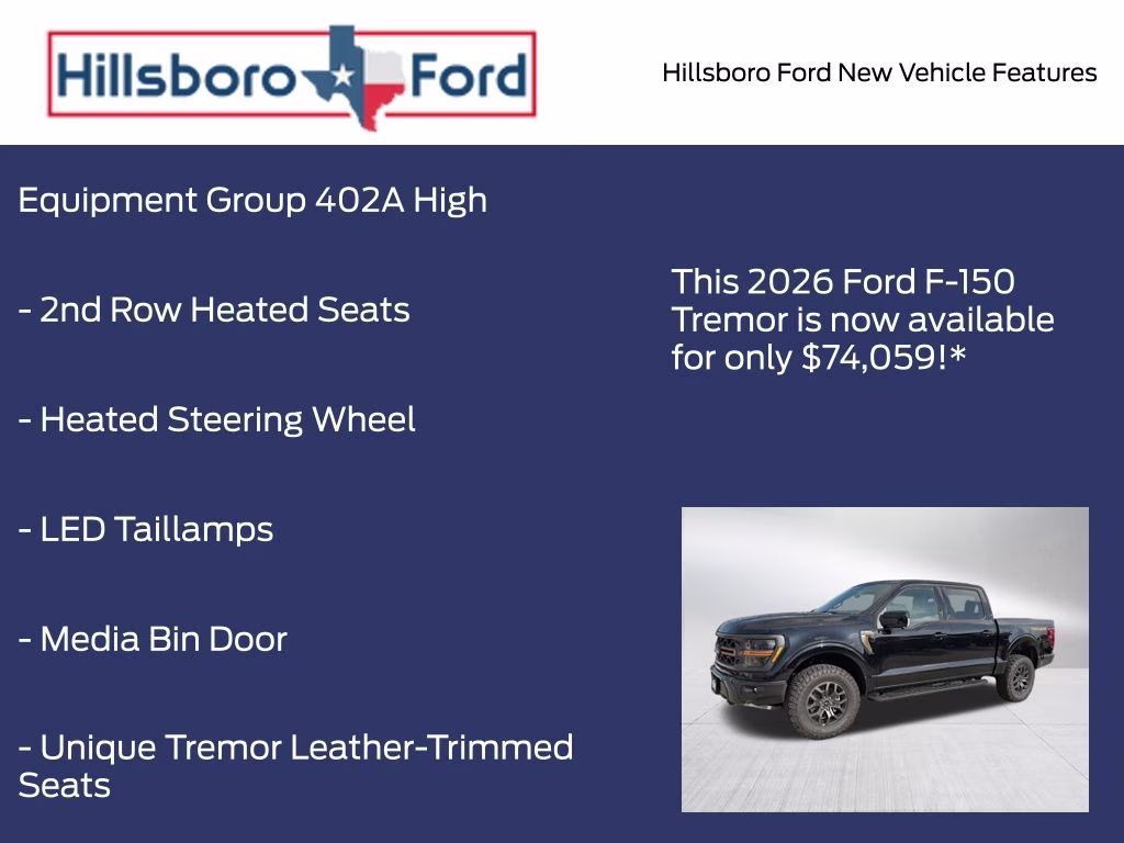2026 Agate Black Metallic Ford F-150 Tremor 4X4 Truck