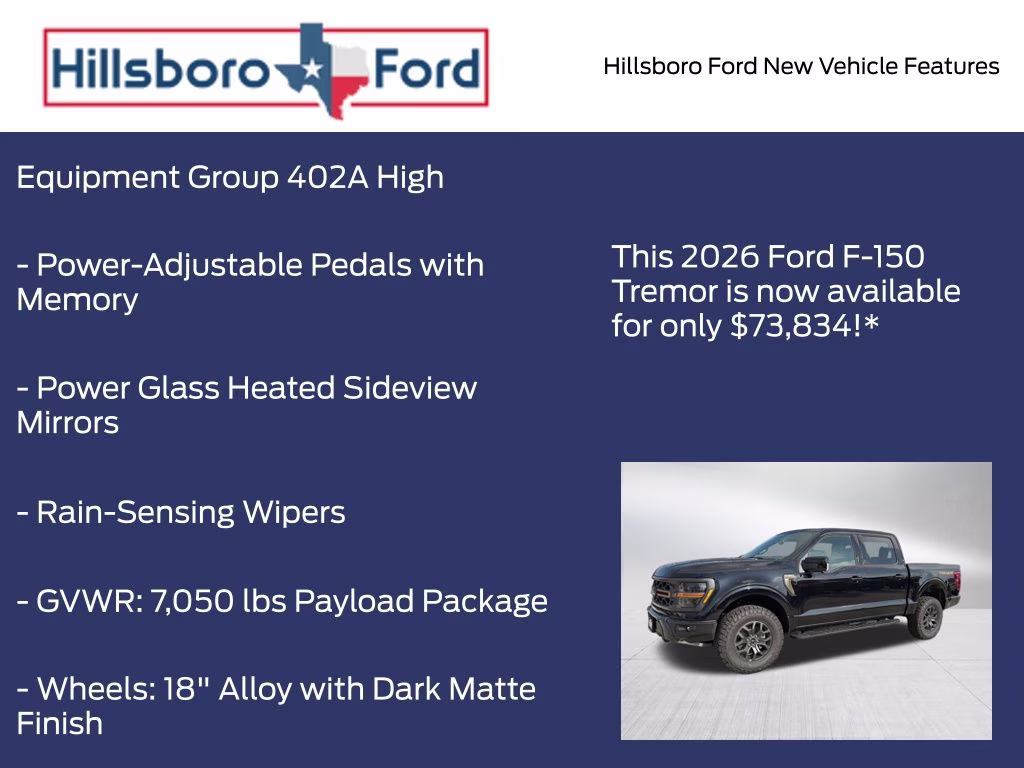 2026 Agate Black Metallic Ford F-150 Tremor 4X4 Truck