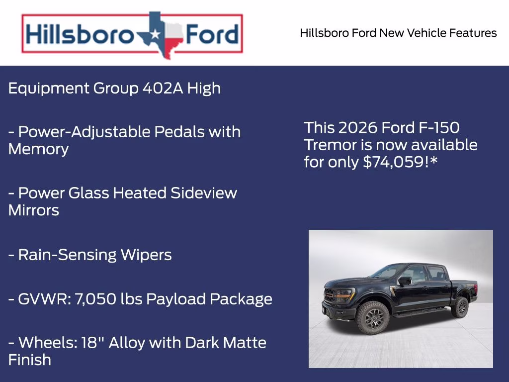 2026 Agate Black Metallic Ford F-150 Tremor 4X4 Truck