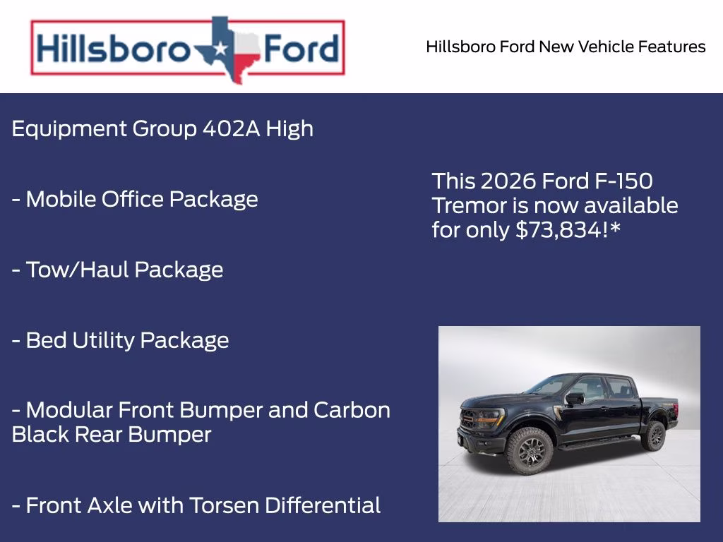 2026 Agate Black Metallic Ford F-150 Tremor 4X4 Truck
