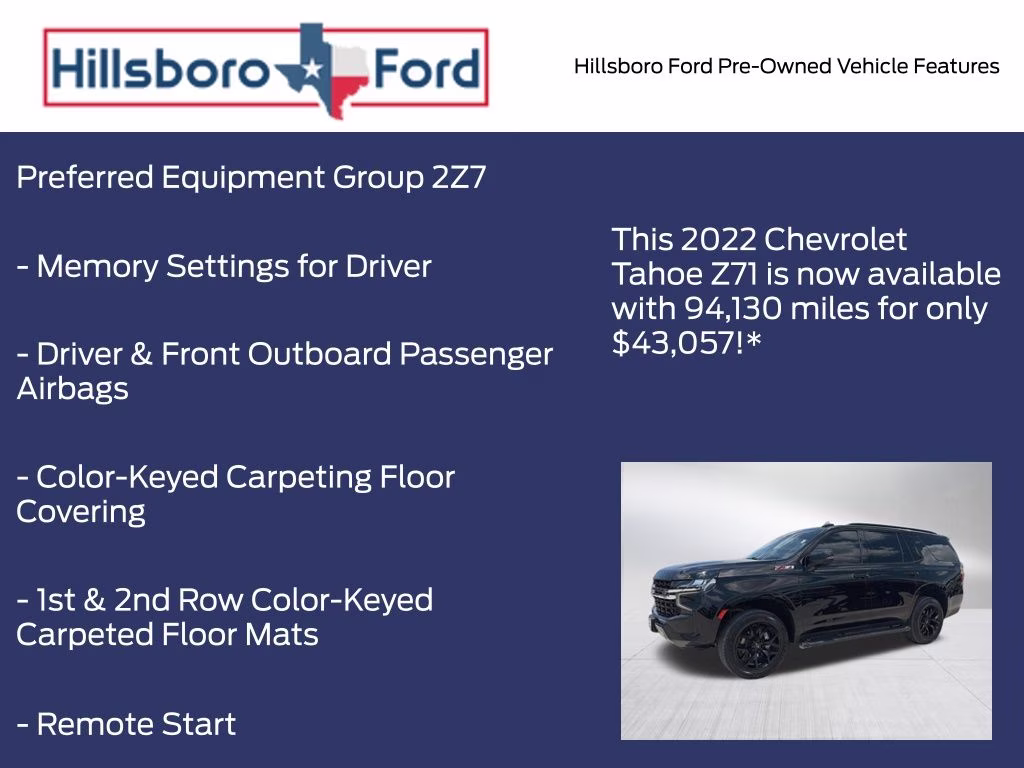 2022 Black Chevrolet Tahoe Z71 4X4 SUV
