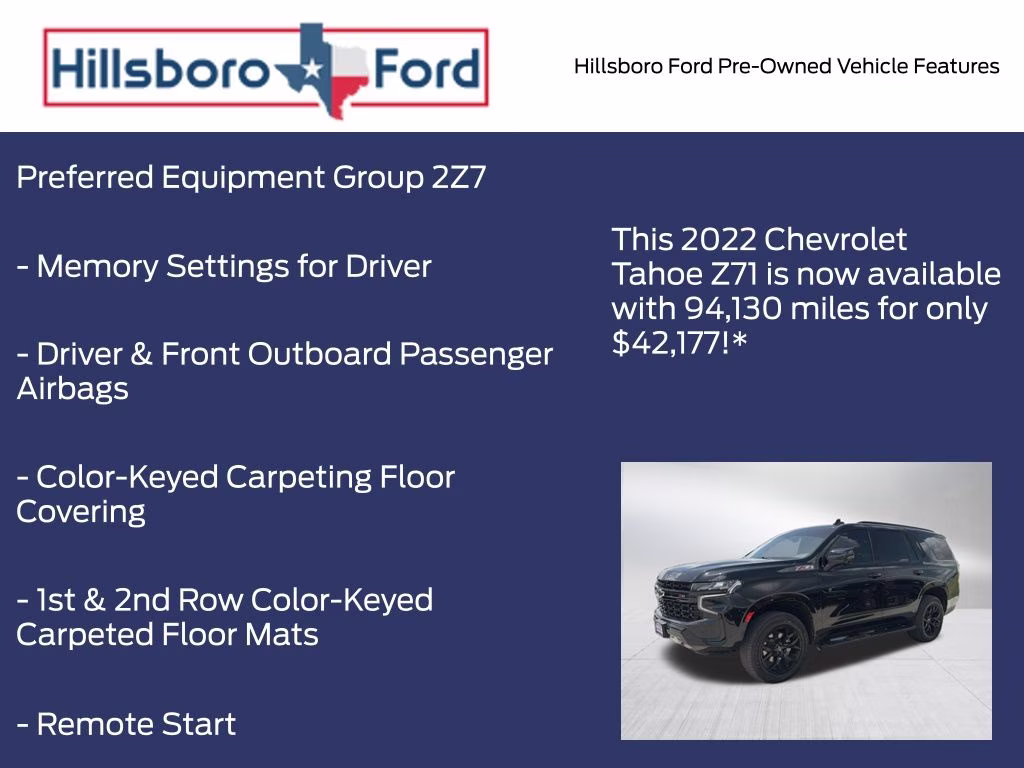 2022 Black Chevrolet Tahoe Z71 4X4 SUV
