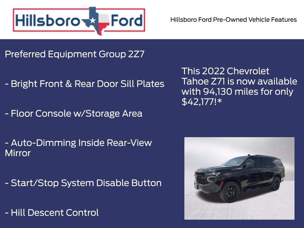 2022 Black Chevrolet Tahoe Z71 4X4 SUV