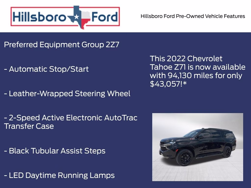 2022 Black Chevrolet Tahoe Z71 4X4 SUV