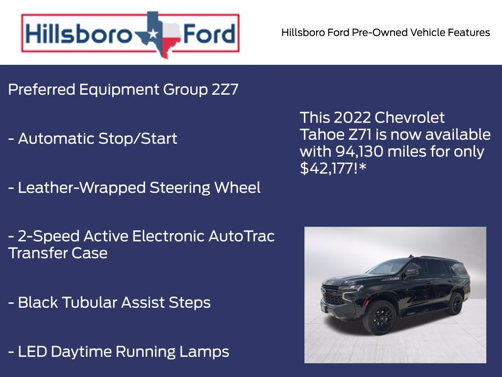 2022 Black Chevrolet Tahoe Z71 4X4 SUV