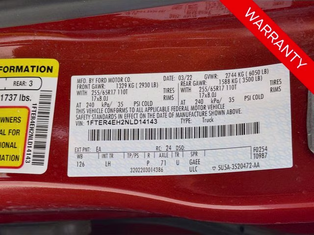 2022 Chili Pepper Red Ford Ranger XLT RWD Truck