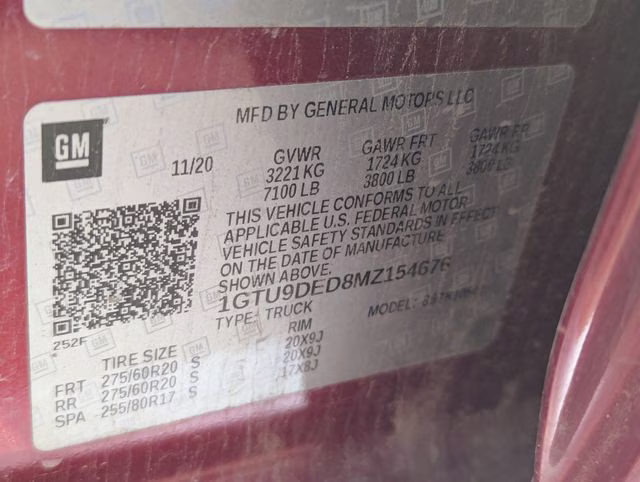 2021 Cayenne Red Tintcoat GMC Sierra 1500 SLT 4X4 Truck