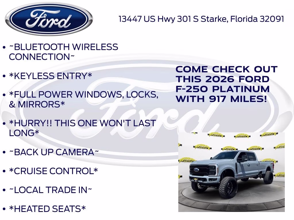 2026 Gray Metallic Ford Super Duty F-250 SRW Platinum HIGH OUTPUT 4X4 Truck
