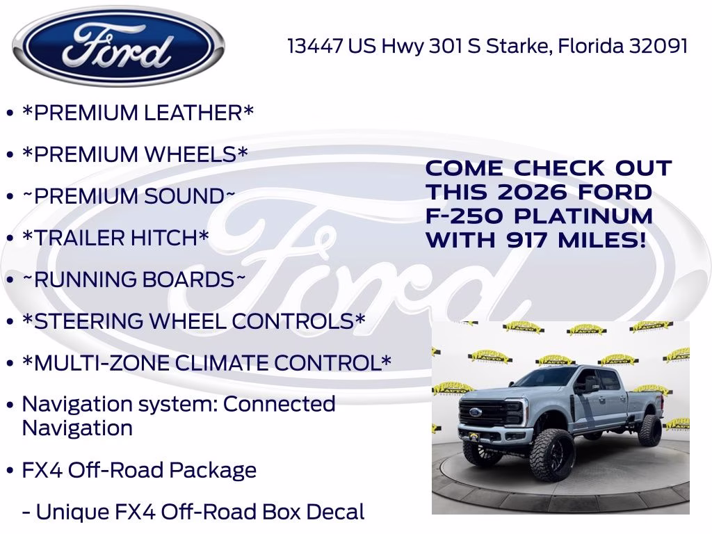 2026 Gray Metallic Ford Super Duty F-250 SRW Platinum HIGH OUTPUT 4X4 Truck