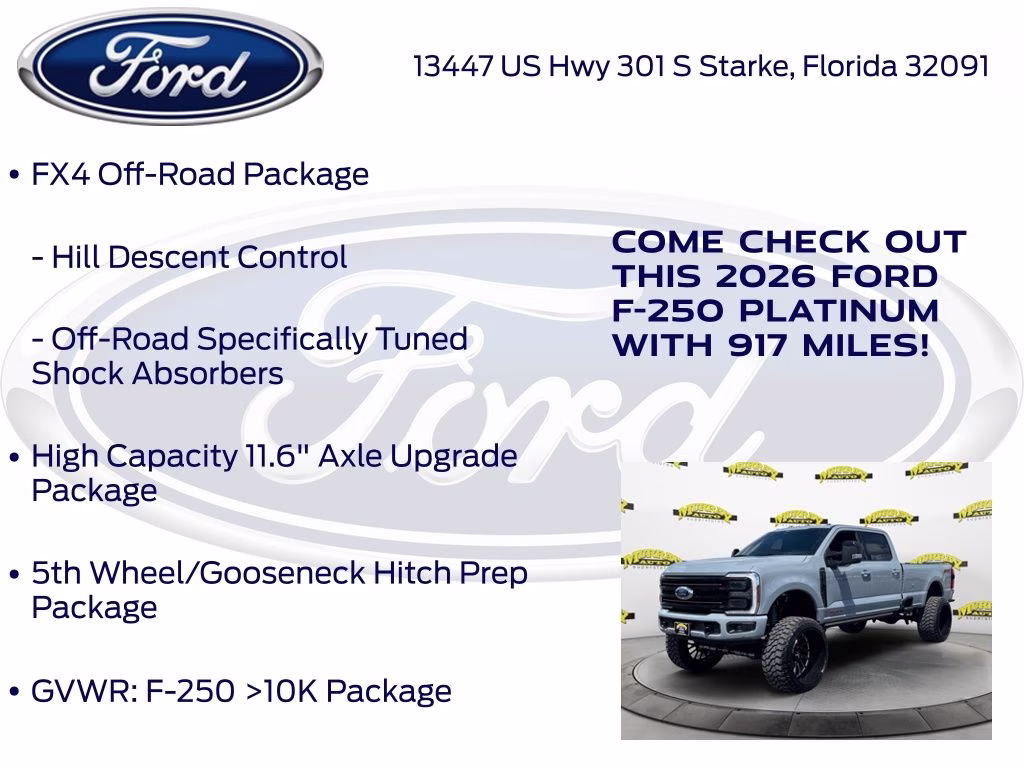 2026 Gray Metallic Ford Super Duty F-250 SRW Platinum HIGH OUTPUT 4X4 Truck